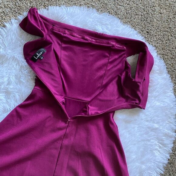 Lulus Off the Shoulder Skater Dress Magenta Womens Size Small - Picture 7 of 10